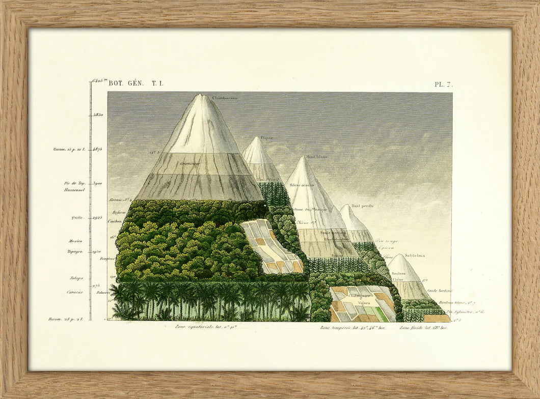Cadre avec illustration Montagne - 15x21cm