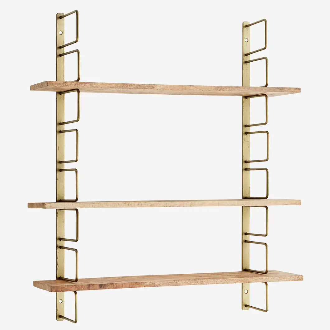 Etagère en bois de manguier et métal - 3 tablettes