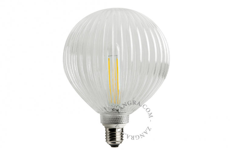 Ampoule LED à filament E27 en verre ligné