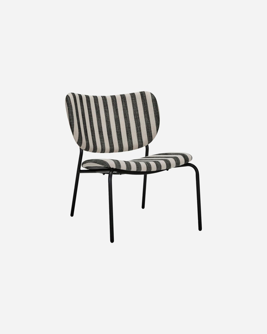 Fauteuil bas rayé Noir/Blanc