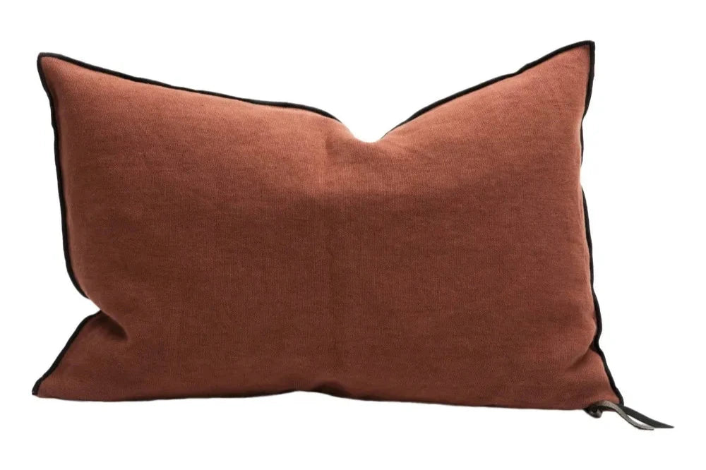 Coussin vice versa - Black line et lin lavé - ARGILE