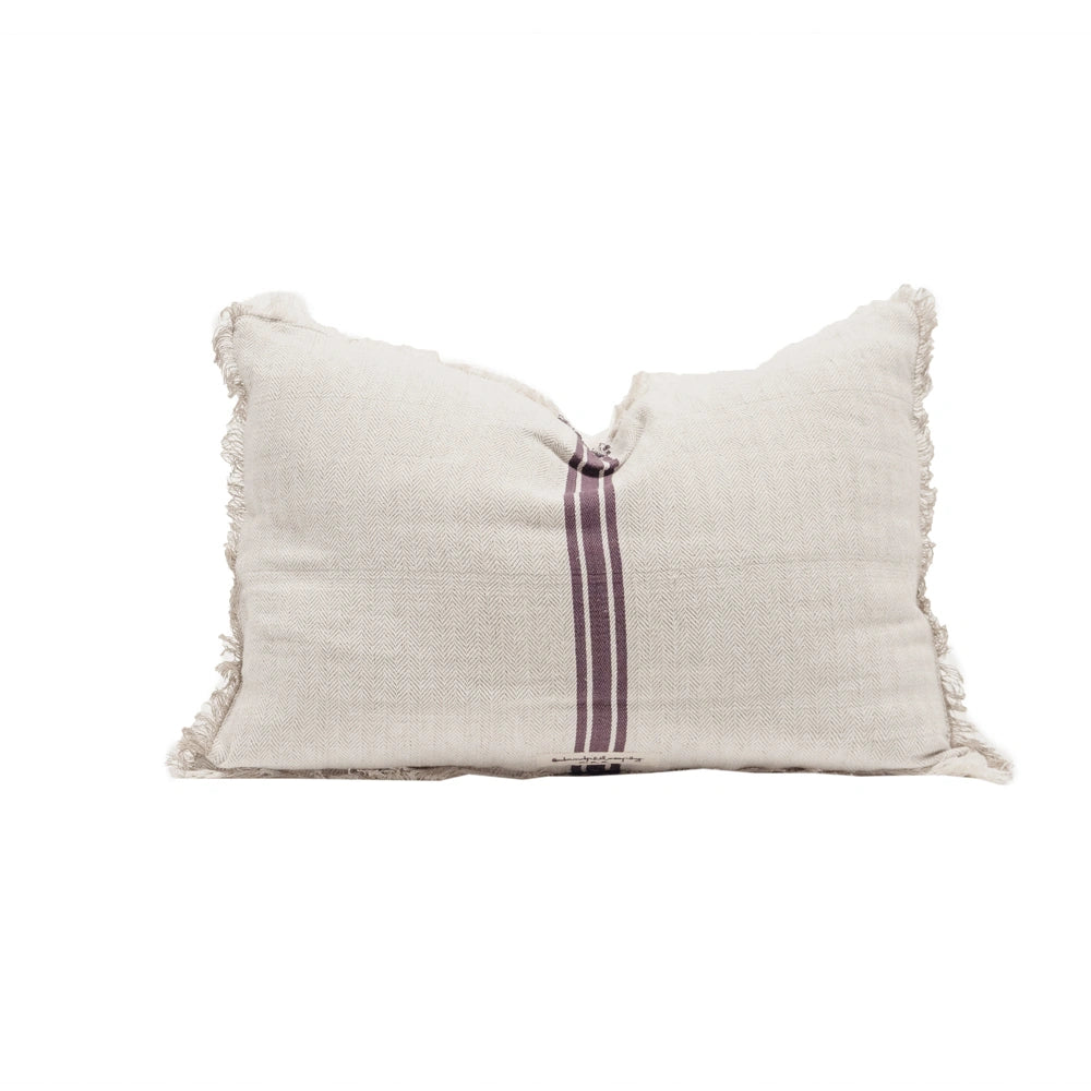 Coussin lin et coton chevron 40x60cm