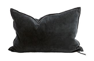 Coussin vice versa - Velours vintage - CHARBON