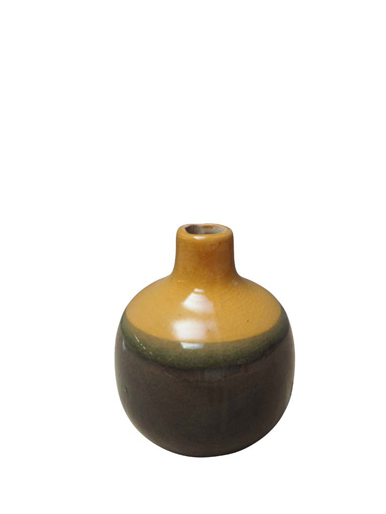 Vase bicolore gris et jaune XS