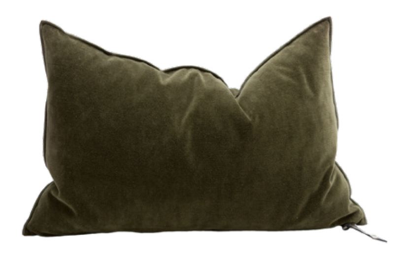 Coussin vice versa - Velours vintage - KAKI