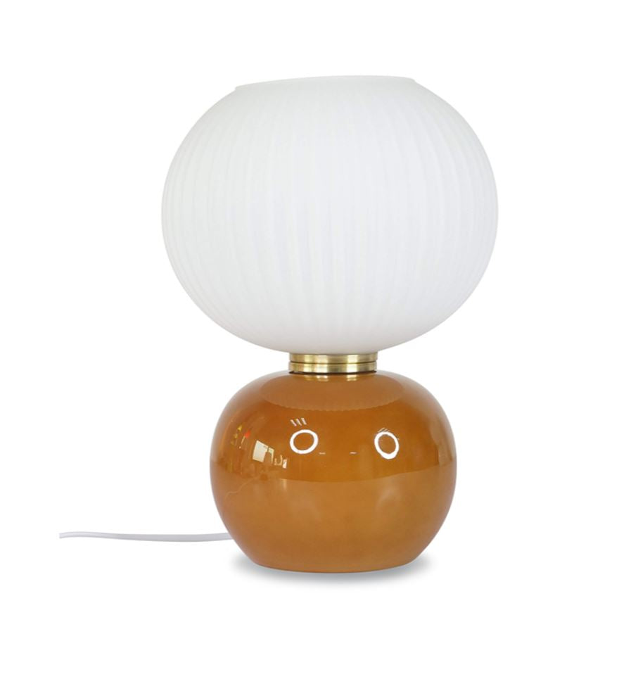 Lampe en verre et opaline - Marron