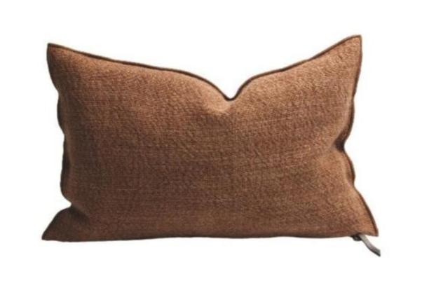 Coussin en lin vice versa - Toile nomade - TERRACOTTA