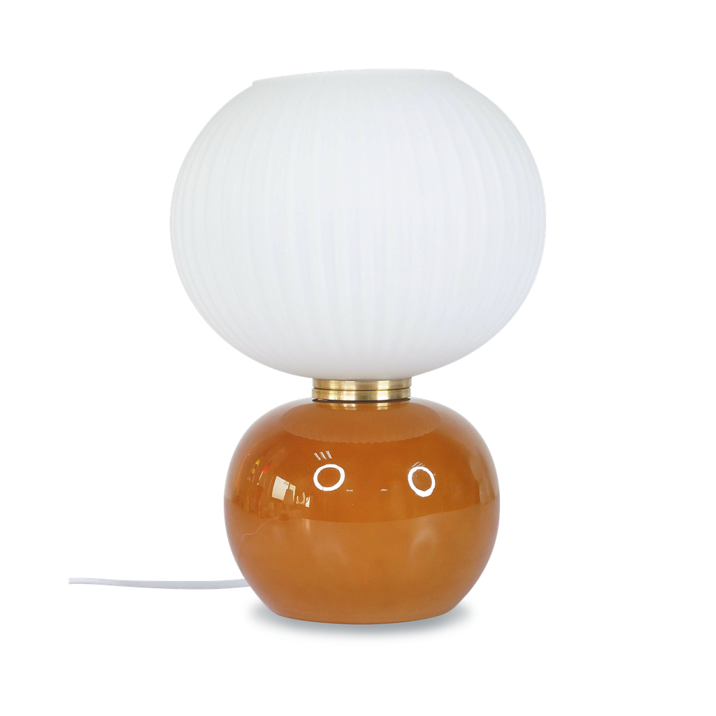 Lampe en verre et opaline GM - Marron