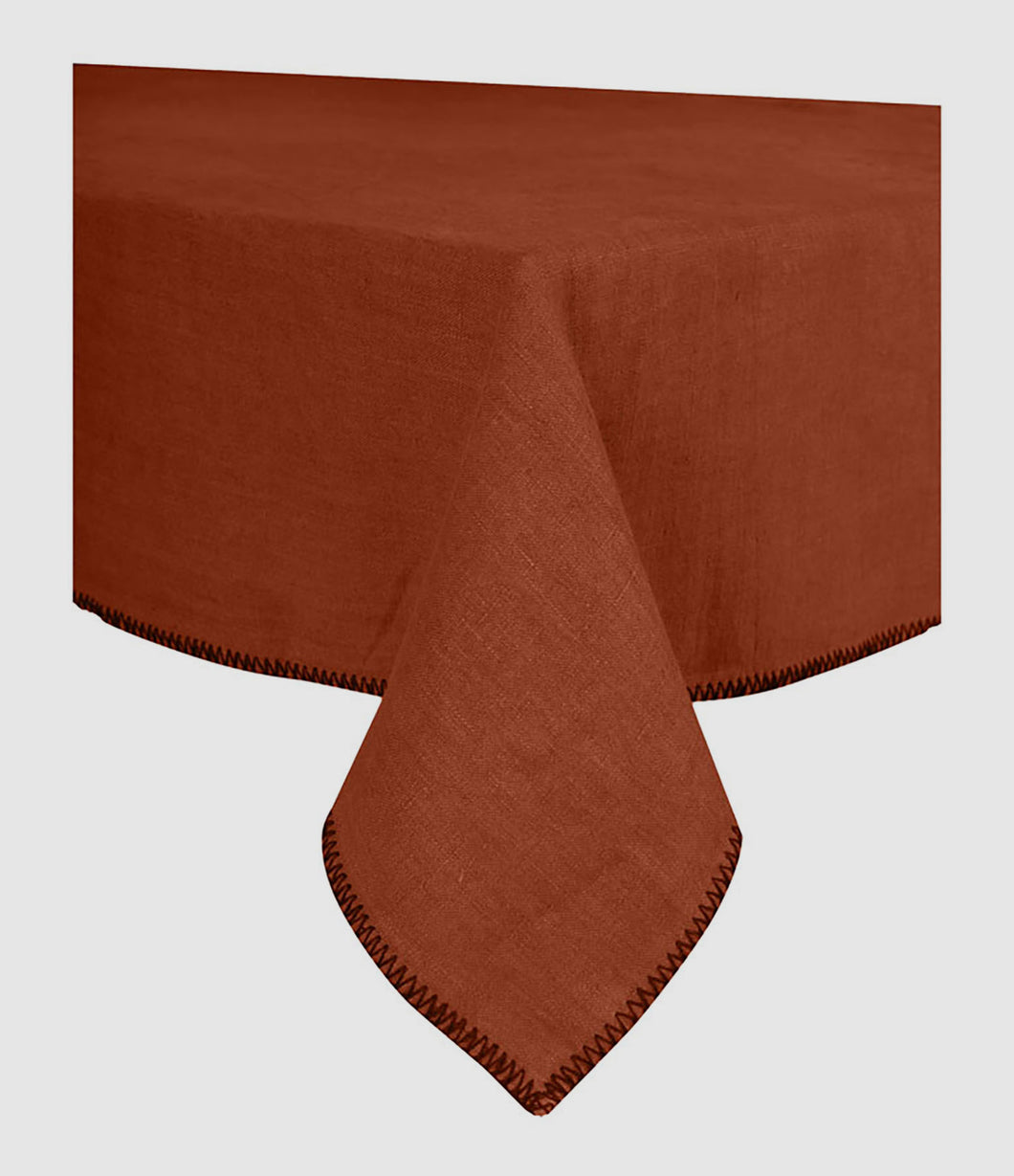 Nappe en lin bourdon noir 170x250cm - Brick